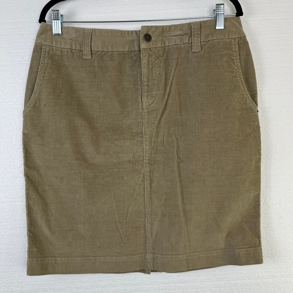 Eddie Bauer‎ Pinwale Corduroy Pencil Skirt Womens Tan Sz 10 Preppy Y2k Retro